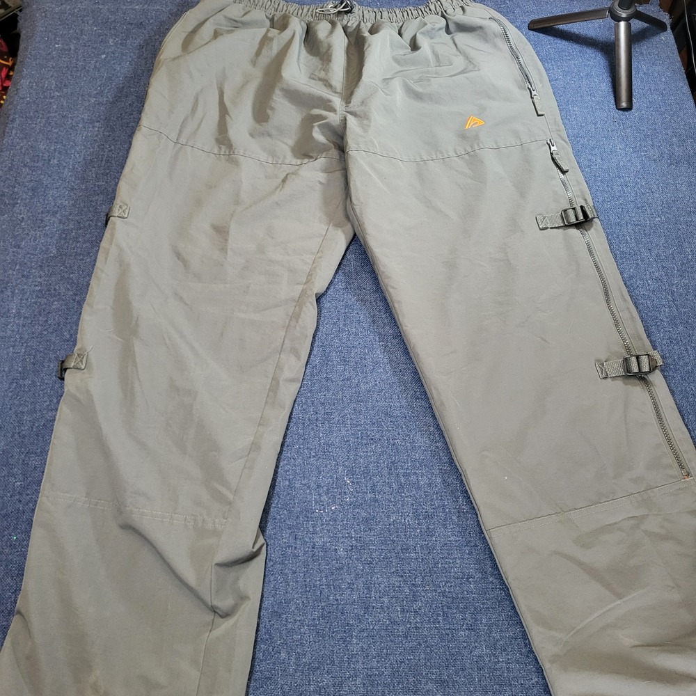 Athletic Works Mens XL Charcoal Technical Track Pants Side Zip Buckle Techwear